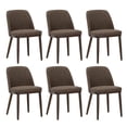 thumbnail image 1 of Modern Upholstered Dining Chairs Set of 6 — Fabric Padded Side Chairs with Solid Wood Legs, Ideal for Kitchens and Dining Rooms,Darkbrown, 1 of 7