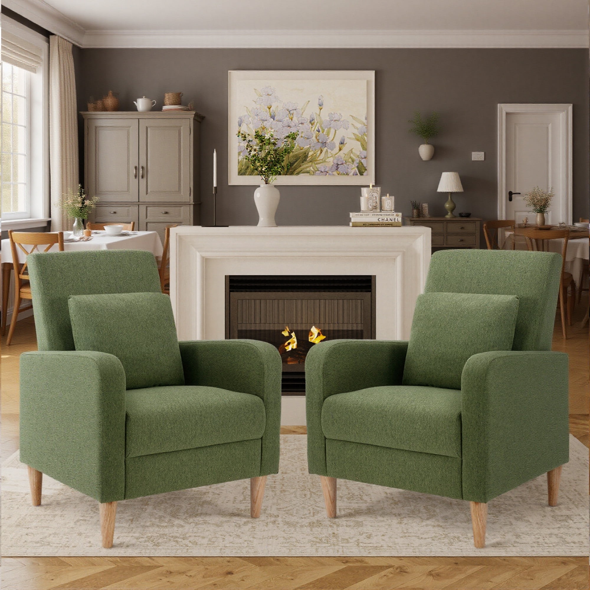 Single Sofa Armchair(Set of 2) — Upholstered Lounge Seat with