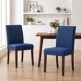 thumbnail image 1 of Upholstered Fabric Dining Chairs Set of 2 with Wood Legs, Modern Parsons Chairs with High Back for Kitchen, Dining Room, or Restaurant, Blue, 1 of 11