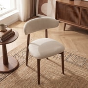 Set of 2 Upholstered Modern Dining Chair, Wooden Kitchen Side Chair for Dining Room and Caf , Beige
