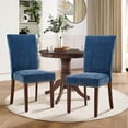 thumbnail image 1 of COLAMY Set of 4 Fabric Dining Chairs with Nailhead Detail and Wooden Legs, Upholstered Side Chairs for Kitchen and Dining Room – Blue, 1 of 23