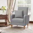 thumbnail image 1 of Upholstered Fabric Accent Chairt, Lounge Seat Armchair with Removable Pillow and Sturdy Wood Legs, Light Gray, Set of 1, 1 of 9