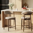 thumbnail image 1 of COLAMY Upholstered Counter Height Bar Stools Set of 2, Kitchen Island Stools with Back, Suitable for 34"-41" Table, Modern Counter Chairs with Wood Legs for Dining Room, Camel, 1 of 12