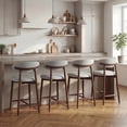 thumbnail image 1 of COLAMY Upholstered Counter Height Bar Stools Set of 4, Kitchen Island Stools with Back, Suitable for 34"-41" Table, Modern Counter Chairs with Wood Legs for Dining Room, Light Grey, 1 of 11
