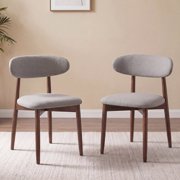 AFO Set of 2 Upholstered Dining Chair, Modern Wooden Kitchen Side Chair with Padded Seat for Dining Room and Caf , Light Gray