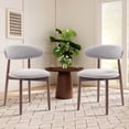 thumbnail image 1 of Set of 2 Upholstered Modern Dining Chair, Wooden Kitchen Side Chair for Dining Room and Café, Lightgrey, 1 of 13