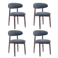 thumbnail image 1 of Upholstered Dining Chairs – Fabric Seat, Solid Wood Frame, For Kitchen or Dining Room Set of 4, Blue, 1 of 8
