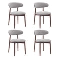 thumbnail image 1 of Upholstered Dining Chairs – Fabric Seat, Solid Wood Frame, For Kitchen or Dining Room Set of 4, Lightgrey, 1 of 9
