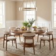 thumbnail image 1 of AFO Set of 6 Upholstered Dining Chair, Modern Wooden Kitchen Side Chair with Padded Seat for Dining Room and Café, Beige, 1 of 13