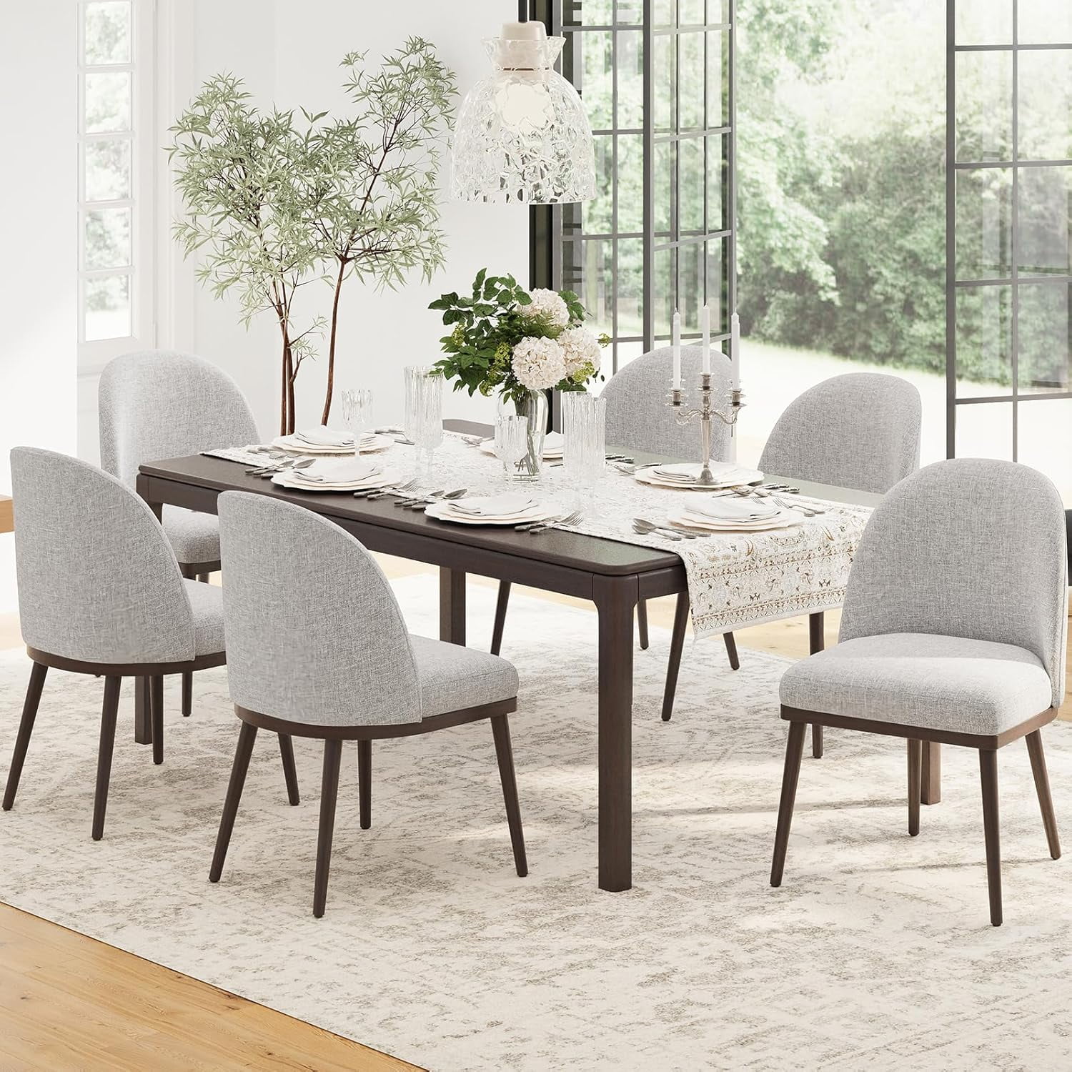 Dining Set With Upholstered Chairs