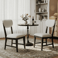 thumbnail image 1 of COLAMY PURA Solid Wood Dining Chair Set of 2 with Fabric Upholstered Seat and Backrest, Modern Farmhouse Kitchen Chair, Wooden Chair with Padded Cushion, Black, 1 of 12