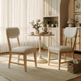 thumbnail image 1 of COLAMY PURA Solid Wood Dining Chair Set of 2 with Fabric Upholstered Seat and Backrest, Modern Farmhouse Kitchen Chair, Wooden Chair with Padded Cushion, Natural, 1 of 11