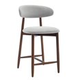thumbnail image 1 of Upholstered Counter Height Stool—Ergonomic Back Support & Durable Wooden Base, Ideal for Kitchen & Dining, Lightgrey, 1 of 9
