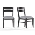 thumbnail image 1 of COLAMY Wood Dining Chairs Set of 2, Modern Farmhouse Ladder Back Kitchen Side Chair with Thick Cushion, Black, 1 of 12