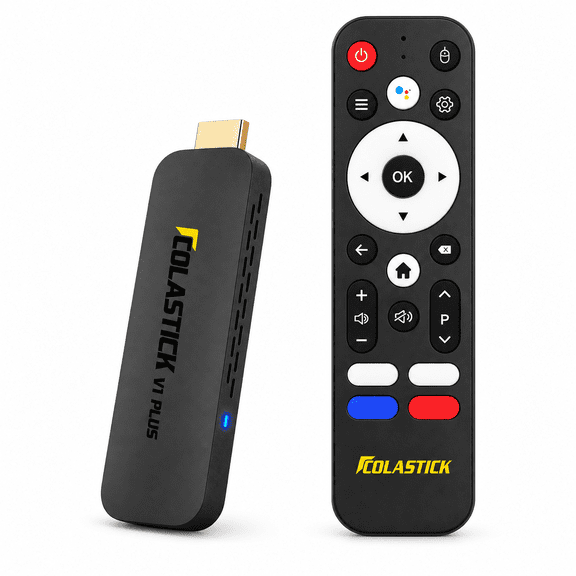 COLASTICK V1 Plus 2026, Android 14, 2GB RAM 32GB Storage, 4K UHD, Dual Band WiFi, BT 5.0, HDMI, Voice Remote