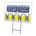 thumbnail image 1 of COLD BEER 18"x24" Yard Sign & Stake | Advertise Your Business | Stake Included Image On Front Only | Made in The USA, 1 of 3