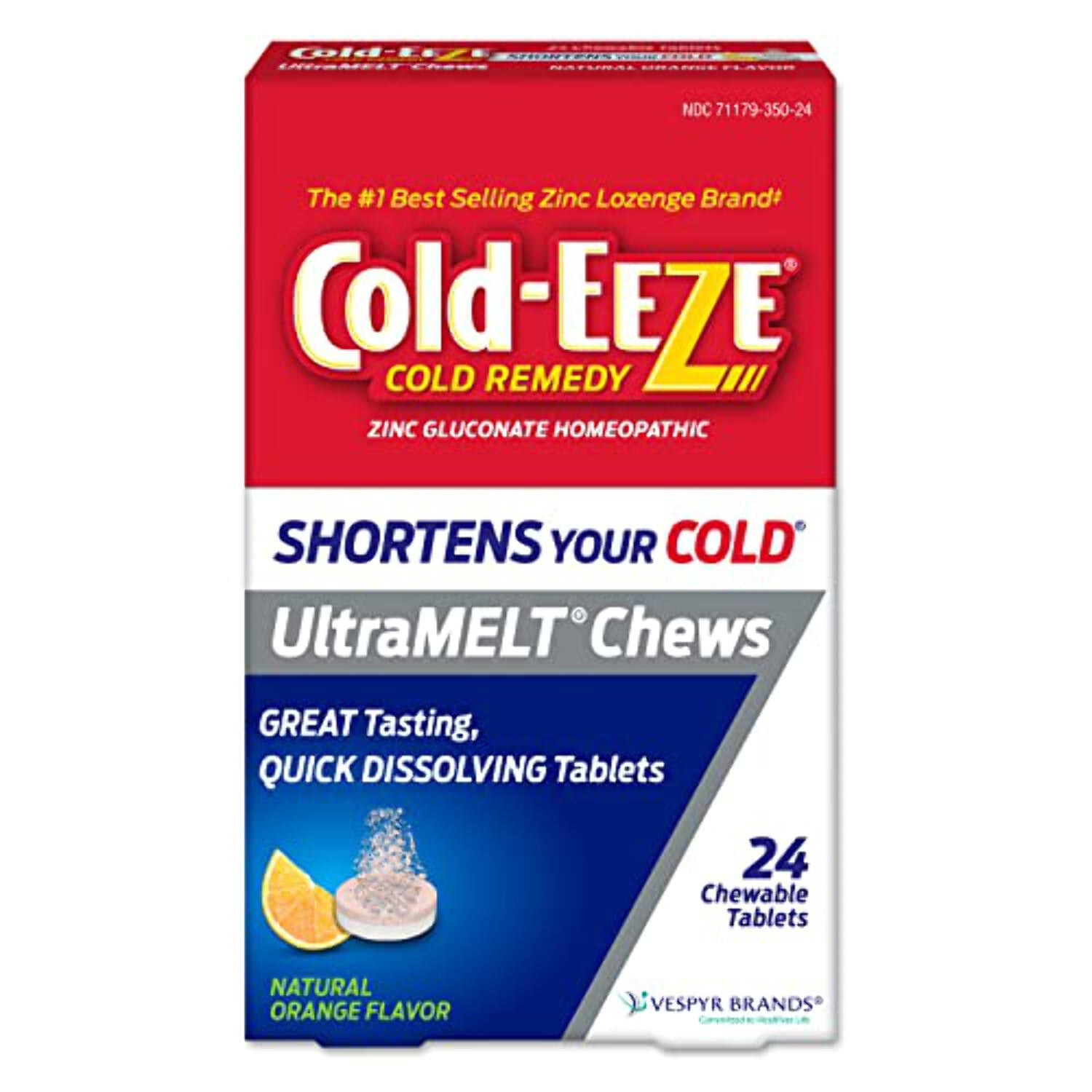 COLD-EEZE Cold Remedy UltraMELT Chews, 24 Count Orange Flavor Chewable Tablet