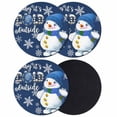 thumbnail image 1 of It's COLD Outside Coasters Set of 4, Absorbent Coasters for Drinks, Christmas Snowman Snowflakes Navy Blue Coaster for Desk Coffee Table Protection, Home Decor House Warming Gifts 4", 1 of 8