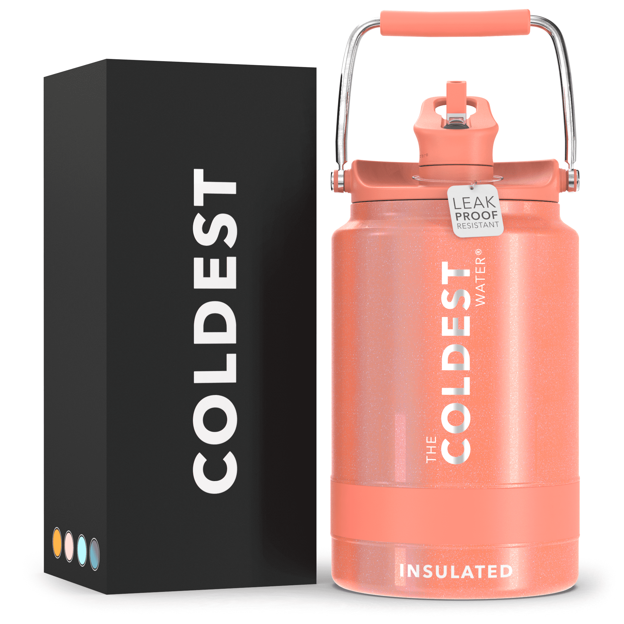 COLDEST Sports Water Bottle 128 oz/One Gallon (Straw Lid), Leak Proof,  Vacuum Insulated Stainless Steel, Hot Cold, Double Walled, Thermo Mug (128  oz, Pink Froze) - Walmart.com