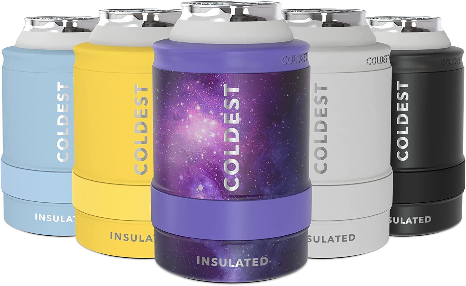 Cosmos Pack of 5 Soft Neoprene 12 OZ Standard Can Cooler Regular Can  Insulated Cover for Beer Beverage Drink Can (For 12 oz Standard Can)