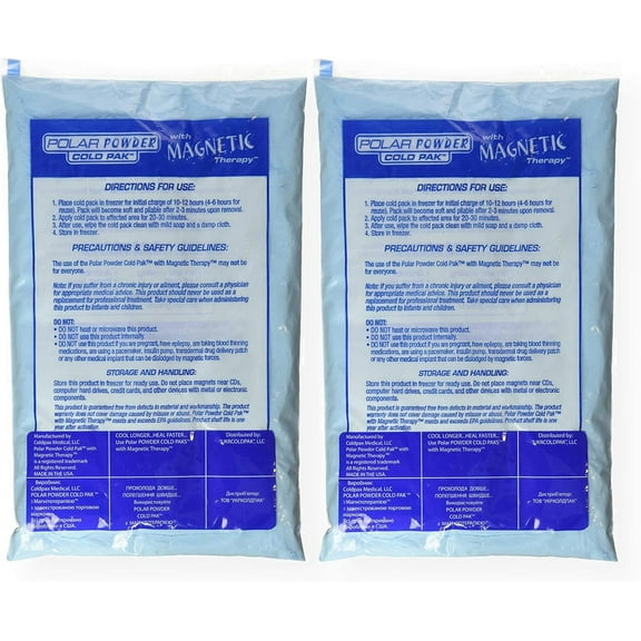 COLDPAK1 Reusable Cold Pak with Magnetic Therapy for Pain Relief; for Use on Acute Injuries, Pain, Discomfort, Swelling, Inflammation, Minor Burns, Bruises, and Headaches (2 Count)