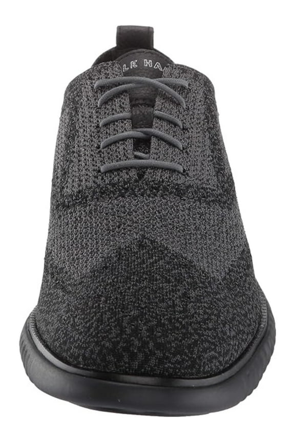 GRANDSERIES Mens Black Colorblock Knit Back Pull-Tab Padded 2.zer�grand Wingtip Toe Wedge Lace-Up Oxford Shoes 12 M