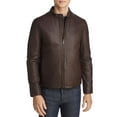 thumbnail image 1 of COLE HAAN Men's Lambskin Leather Moto Jacket In Java Size Medium B4HP $695, 1 of 8