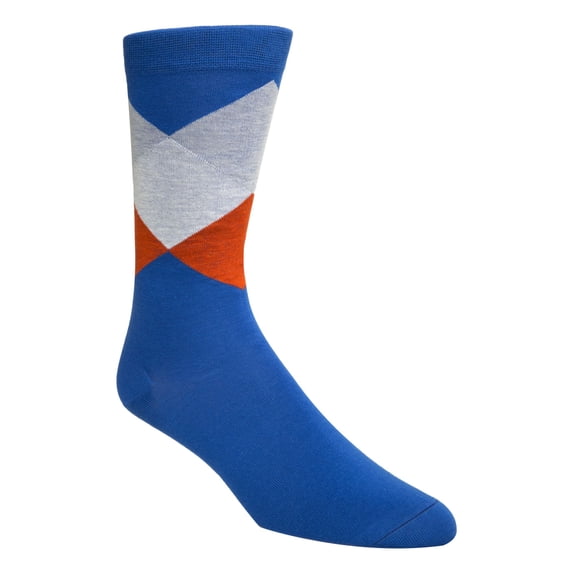 COLE HAAN Mens Blue Diamond Dress Crew Socks 7-12