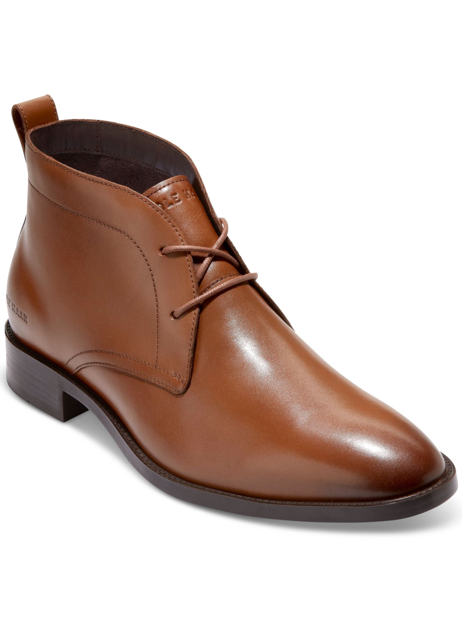 COLE HAAN Mens Brown Heel Pull-Tab Water Resistant Padded 