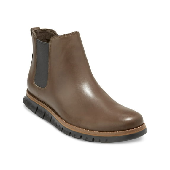 COLE HAAN Mens Brown Waterproof Comfort Zerogrand Round Toe Wedge Leather Chelsea 8.5 M