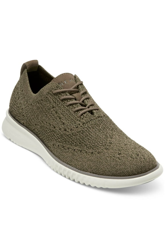 Mens Gray Perforated Cushioned Stitchlite Round Toe Lace-Up Oxford Shoes 9 M