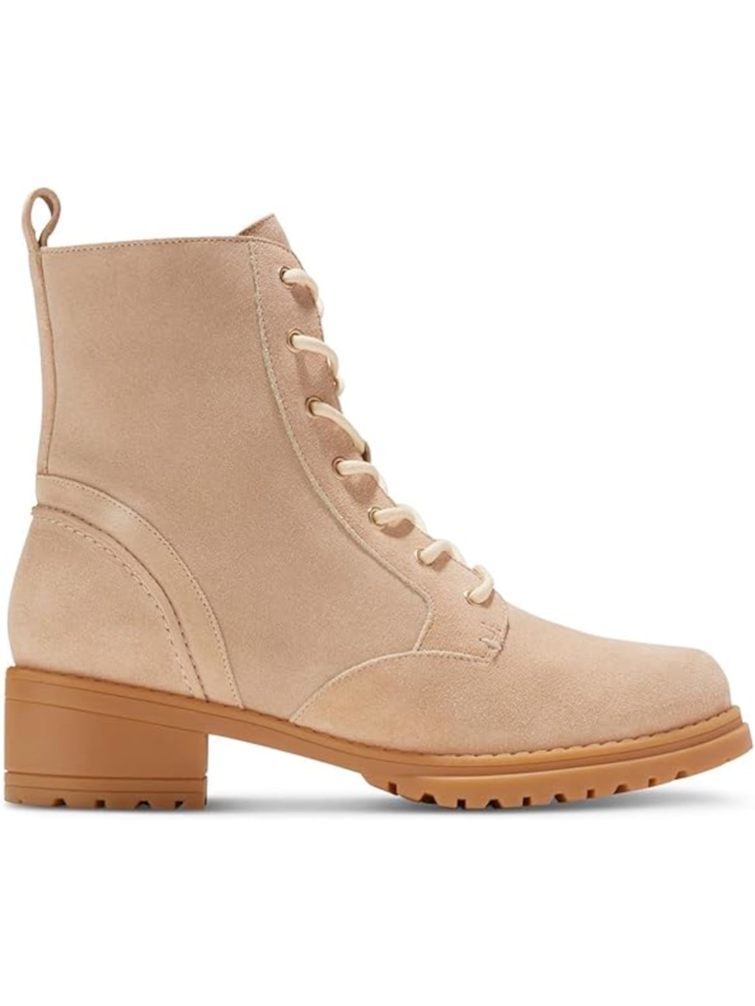 COLE HAAN Womens Beige Lace Up Padded Lug Sole Camea Round Toe Block Heel Zip Up Combat Boots 9 B Walmart