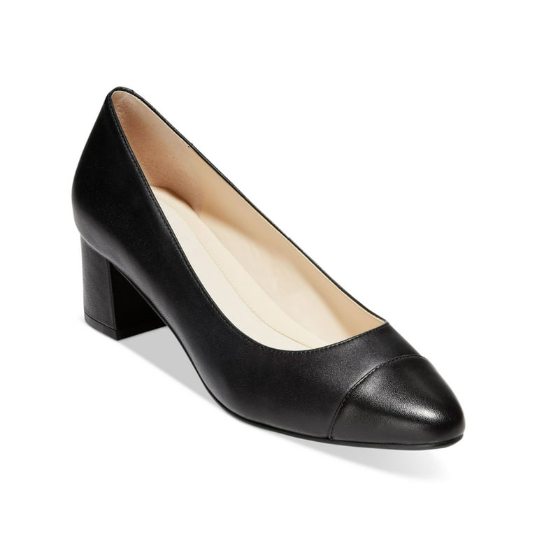 COLE HAAN Womens Black Cushioned Go to Almond Toe Block Heel Slip On Leather Dress Pumps Shoes 7.5 B Walmart