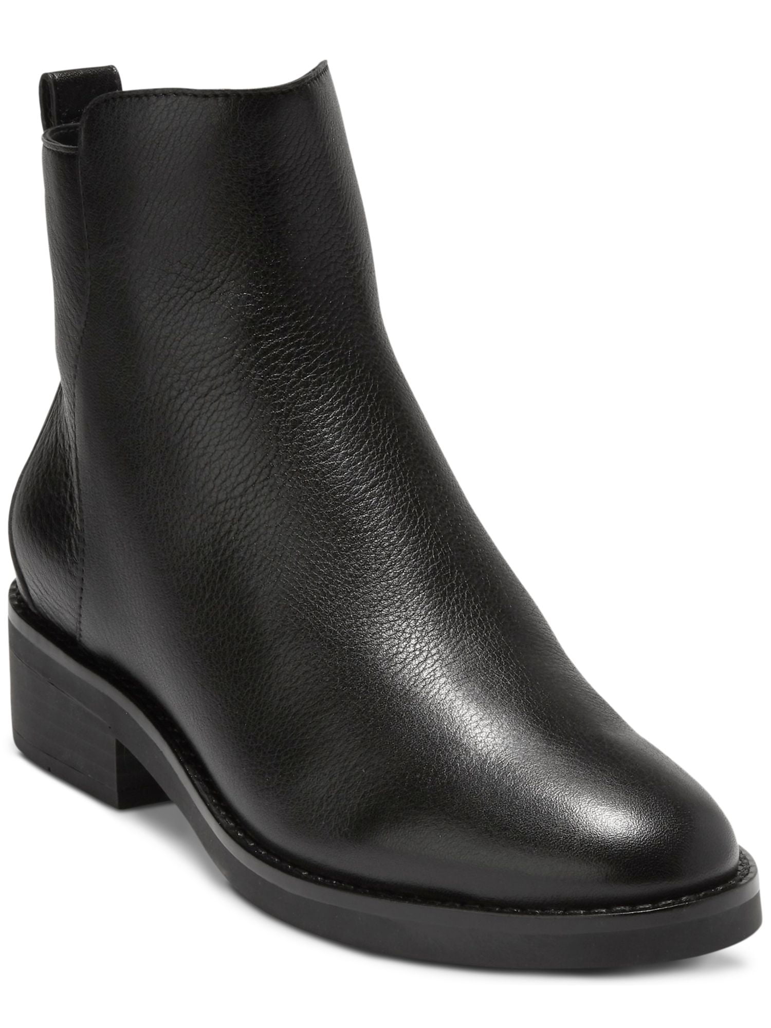 COLE HAAN Womens Black Padded River Almond Toe Block Heel Zip-Up