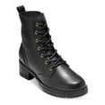 thumbnail image 1 of COLE HAAN Womens Black Pull Tab Lace Up Padded Lug Sole Camea Round Toe Block Heel Zip-Up Leather Combat Boots 8 B, 1 of 4