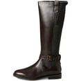 thumbnail image 1 of COLE HAAN Womens Brown Goring Buckle Accent Padded Cape Round Toe Block Heel Zip-Up Leather Riding Boot 7 B, 1 of 1