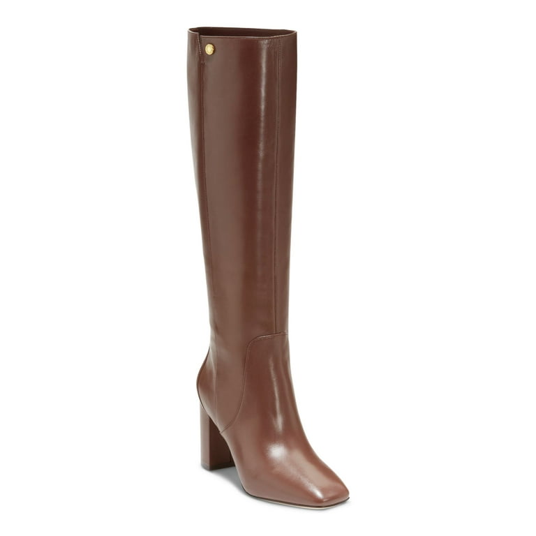 COLE HAAN Womens Brown Notched Studded Valley Square Toe Block Heel Leather Heeled Boots 10 B Walmart