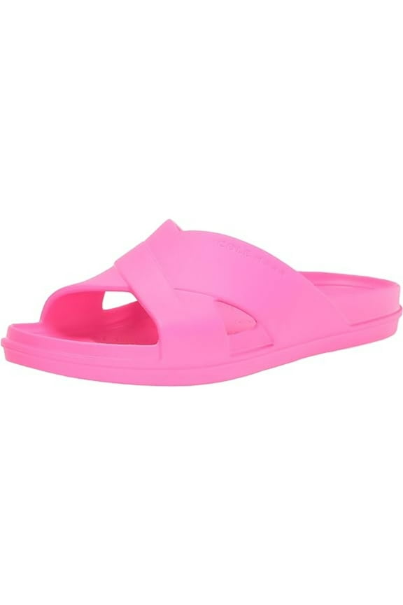 Womens Pink Cut Out Lightweight Findra Round Toe Slip On Slide Sandals Shoes 9 M