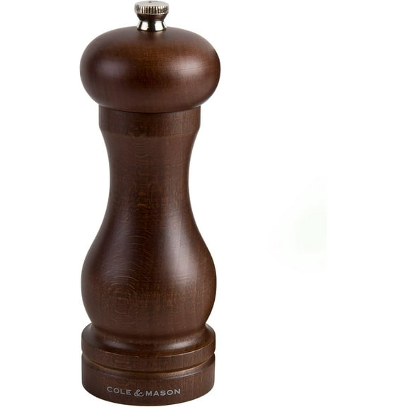COLE & MASON Capstan Wood Salt Grinder - Wooden Mill Includes Precision Mechanism, 6.5 inch