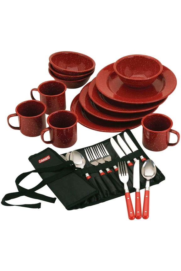 24-Piece Enamel Dinnerware Set