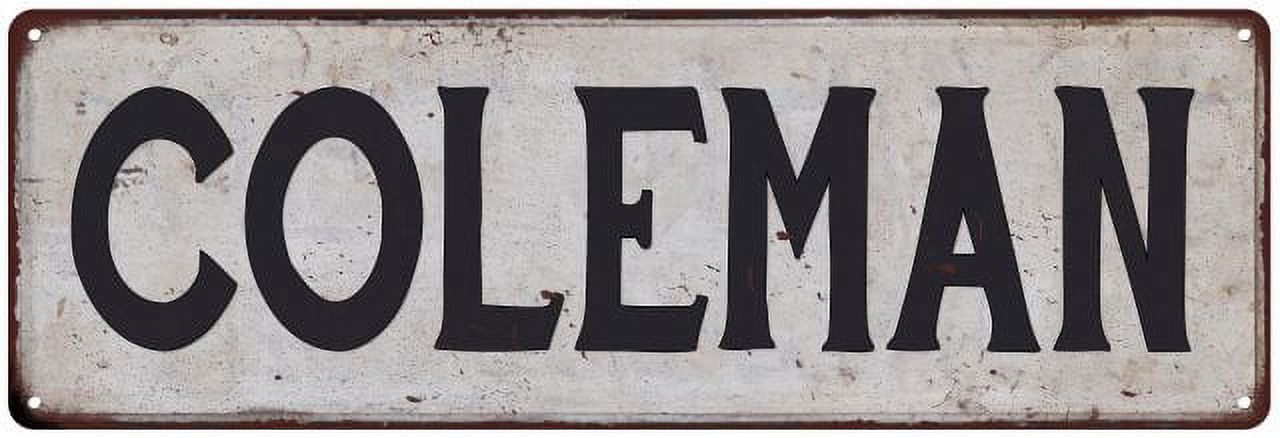 COLEMAN Vintage Look Rustic Chic Metal Sign 8x24 108240036640 - Walmart.com