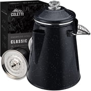 COLETTI Classic Percolator Coffee Pot — Camping Coffee Percolator, Campfire Coffee Pot – Camping Percolator for Groups — Brew for the Whole Campsite (Black, 18 Cup)