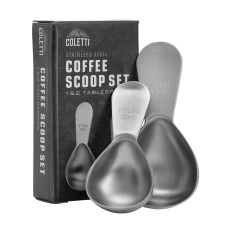 COLETTI Coffee Measurement Spoon High-Grade Stainless Steel Measuring Scoop Set for Coffee