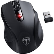 COLIKES Wireless Mouse, 2.4G Usb Cordless Ergonomic, 6 Buttons and 5 Level 2400 Dpi, Optical Mice for Computer, Laptop, PC, Mac, Black