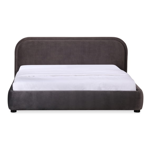 Moe's Home Collection Colin Fabric King Bed in Dark Gray