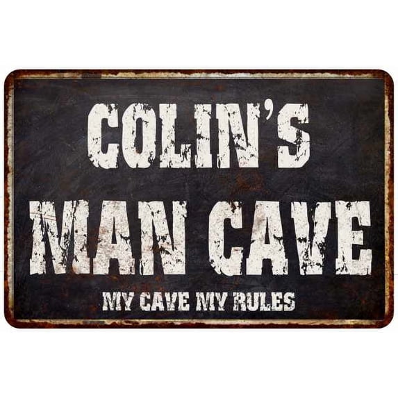 COLIN'S Man Cave Black Grunge Sign Home Decor Gift Cave Funny 108120004143