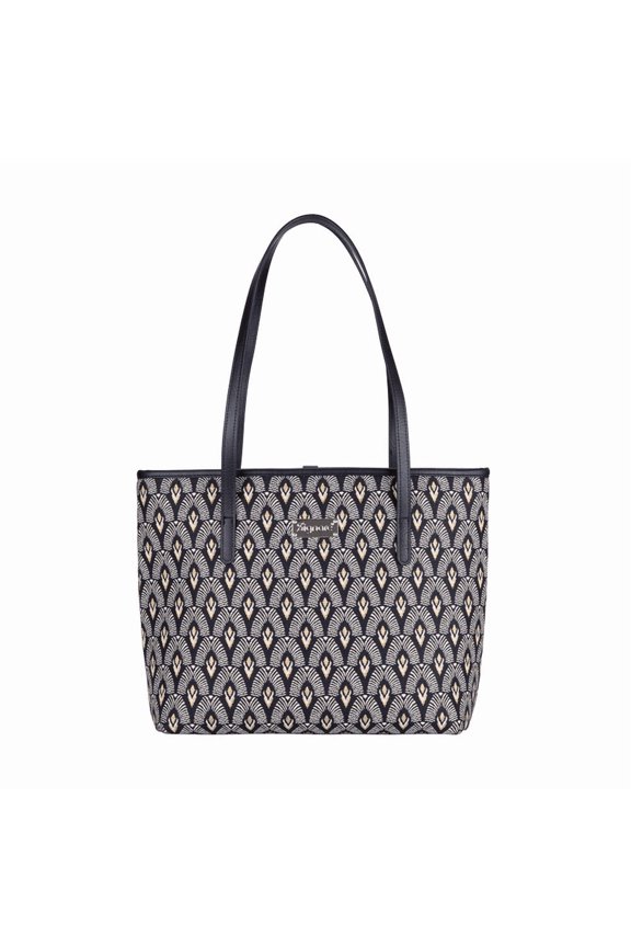 COLL-LUXOR | Black and White Luxor College/Shoulder Tote Bag