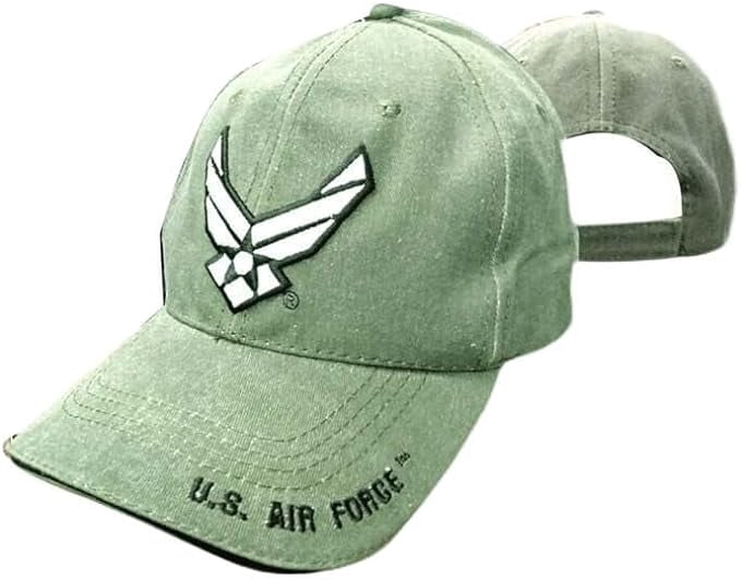 AES U.S. Air Force Wings Embroidered Cap - Olive Green Military Hat With Hook & Loop Strap - Officially Licensed - View #4