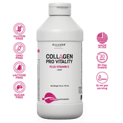 HALLUSA NATURAL Collagen Supplements with Vitamin C, Liquid Hydrolyzed Collagen 16oz for Hair, Skin, Nails, Bone & Joint Support