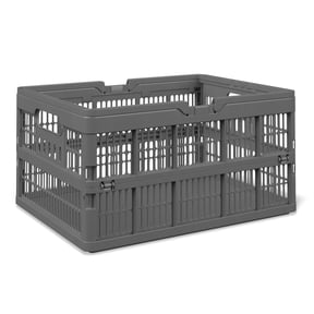 Mainstays Kids Collapsible Storage Basket with Handles, Large, Gray